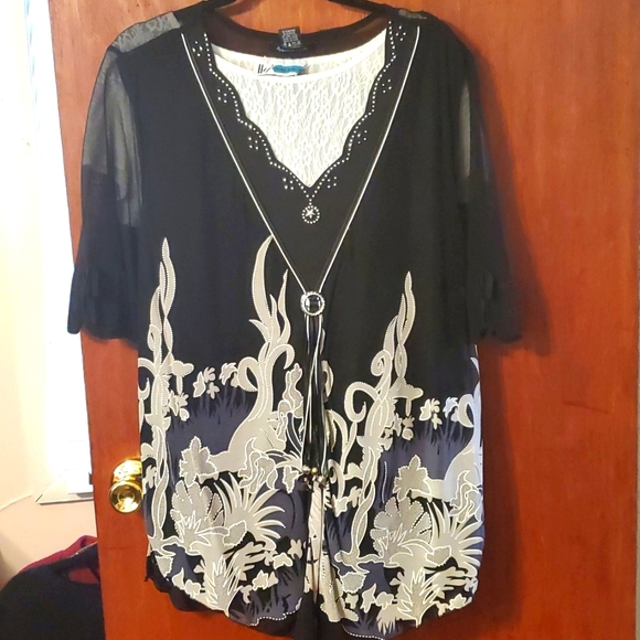 Pants - Fancy top sewn in under blouse